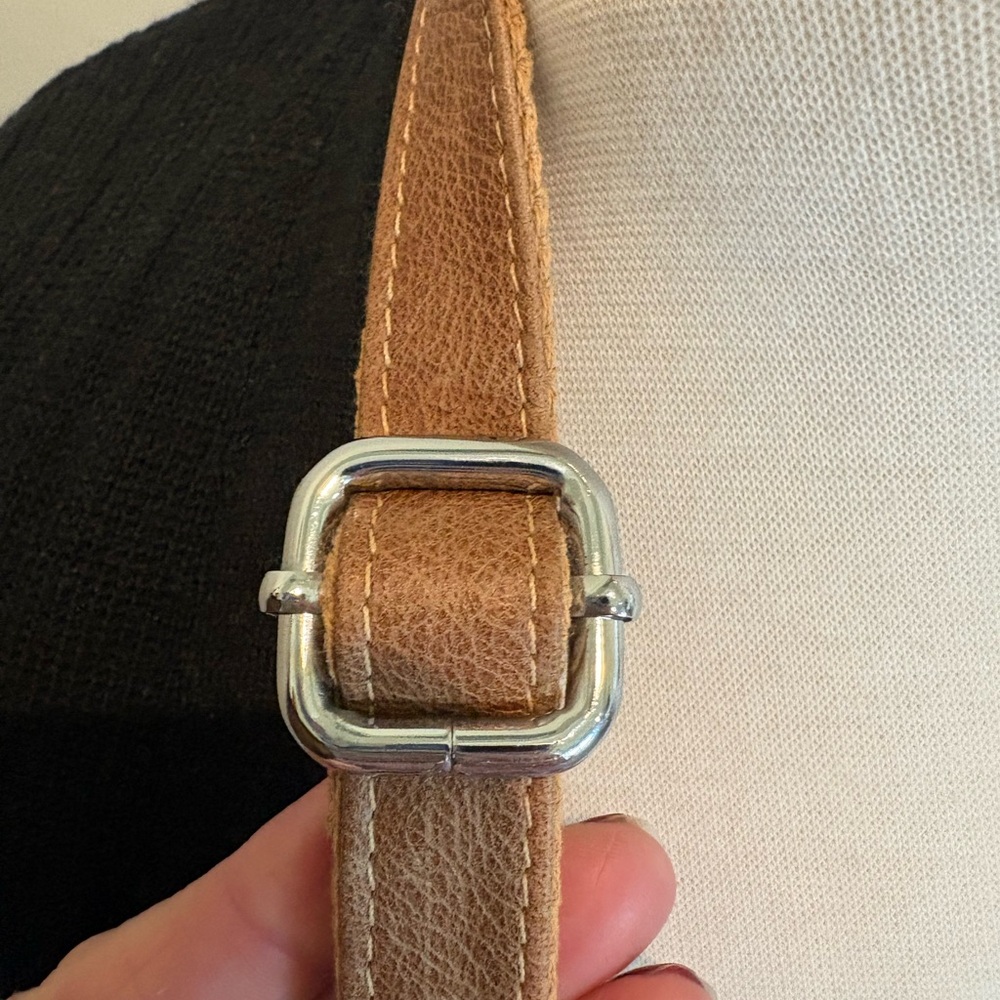 Brown Genuine Leather Crossbody Bag with adjustable shoulder strap. Cross posted - Picture 3 of 9